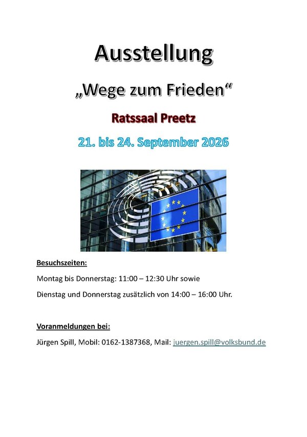 Ausstellung Wege zum Frieden